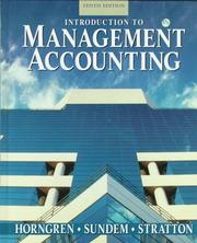 Cover of: Introduction to management accounting by Horngren, Charles T.