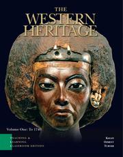 Cover of: The Western Heritage: Volume One, TLC Edition (Chapters 1-14) (5th Edition) (Western Heritage)