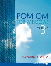 Cover of: POM-QM v 3 for Windows Manual and CD POM (3rd Edition)