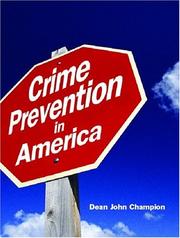 Cover of: Crime Prevention in America by Dean J. Champion