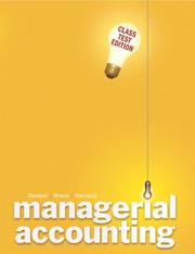 Cover of: Managerial Accounting by Linda S. Bamber, Karen Braun, Walter T. Harrison