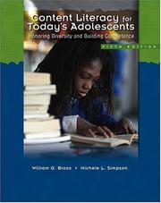 Cover of: Content Literacy for Today's Adolescents: Honoring Diversity and Building Competence (5th Edition)