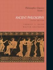 Cover of: Philosophic Classics, Vol. I: Ancient Philosophy (5th Edition) (Philosophic Classics)