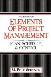 Cover of: Elements of project management: plan, schedule, and control