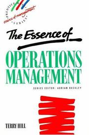 Cover of: The essence of operations management