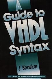 Cover of: Guide to VHDL Syntax, A