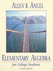 Cover of: Elementary algebra for college students