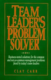 Cover of: Team leader's problem solver