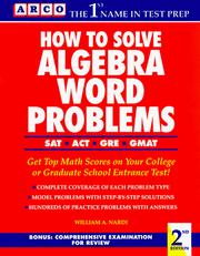 Cover of: How to solve algebra word problems