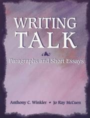Cover of: Writing talk. by Anthony C. Winkler