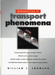 Cover of: Introduction to transport phenomena