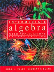 Cover of: Intermediate algebra by Linda L. Exley