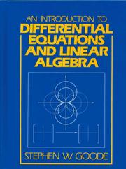 Cover of: An introduction to differential equations and linear algebra