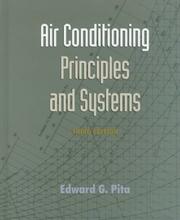 Cover of: Air conditioning principles and systems | Edward G. Pita