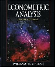 Cover of: Econometric Analysis by Greene, William H., Greene, William H.