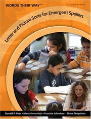 Cover of: Words Their Way Letter and Picture Sorts for Emergent Spellers by Donald R. Bear, Marcia Invernizzi, Francine Johnston, Shane Templeton