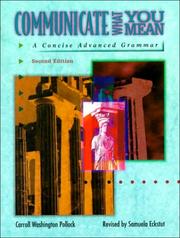Cover of: Communicate what you mean by Carroll Washington Pollock
