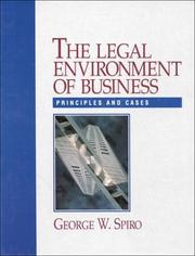 Cover of: The legal environment of business by George W. Spiro