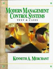 Cover of: Modern management control systems: text and cases