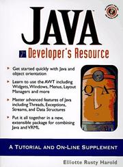 Cover of: Java Developer's Resource: A Tutorial and On-Line Supplement (Resource Series)