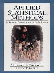 Cover of: Applied Statistical Methods by Carlson, William L., William L. Carlson, Betty Thorne, William L. Carlson, Betty Thorne
