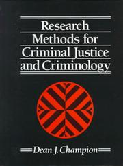 Cover of: Research methods for criminal justice and criminology