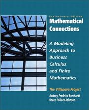 Cover of: Mathematical Connections: A Modeling Approach to Finite Mathematics, Vol. II- Preliminary Edition