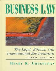 Cover of: Business Law by Henry R. Cheeseman, Henry R. Cheeseman