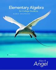 Cover of: Elementary Algebra Early Graphing for College Students by Allen R. Angel