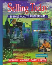 Cover of: Selling Today by Gerald L. Manning, Barry L. Reece, Gerald L. Manning, Barry L. Reece