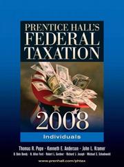 Cover of: Prentice Hall's Federal Taxation 2008: Individuals (21st Edition) (Prentice Hall's Federal Taxation Individuals)