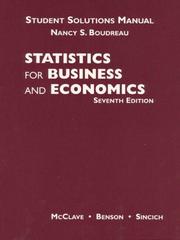 Cover of: Statistics for Business and Economics by Nancy S. Boudreau