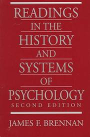 Cover of: Readings in the history and systems of psychology