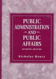 Cover of: Public administration and public affairs