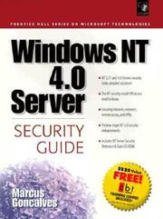 Cover of: Windows NT 4.0 server security guide by Marcus Gonçalves