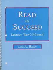 Cover of: Read to Succeed, Literacy Tutor's Manual