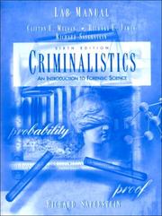 Cover of: Criminalistics (Lab Manual) by Clifton Meloan, Richard Saferstein, Richard James