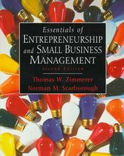 Cover of: Essentials of entrepreneurship and small business management by Thomas Zimmerer