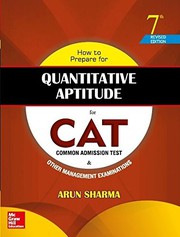 Cover of: How to Prepare for Quantitative Aptitude for the CAT by Arun Sharma