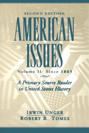 Cover of: American issues by edited by Irwin Unger and Robert R. Tomes.