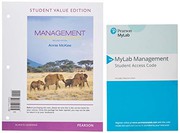 Cover of: Management, Student Value Edition + 2019 MyLab Management with Pearson eText -- Access Card Package