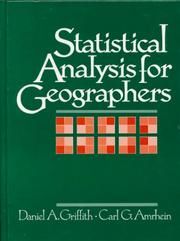 Cover of: Statistical analysis for geographers by Daniel A. Griffith