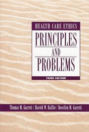 Cover of: Health care ethics by Garrett, Thomas M.