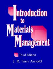 Cover of: Introduction to materials management by J. R. Tony Arnold