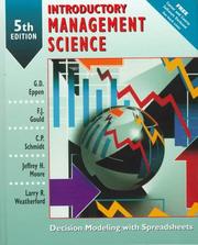 Cover of: Introductory management science: decision modeling with spreadsheets
