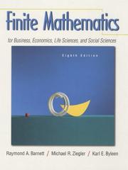 Cover of: Finite mathematics for business, economics, life sciences, and social sciences. by Raymond A. Barnett