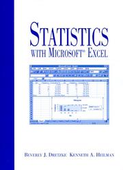 Cover of: Statistics with Microsoft Excel by Beverly Jean Dretzke