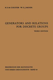 Cover of: Generators and relations for discrete groups