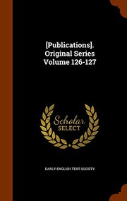 Cover of: [Publications]. Original Series Volume 126-127