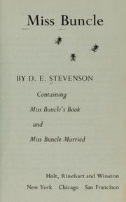 Cover of: Miss Buncle: Containing Miss Buncle's book and Miss Buncle Married